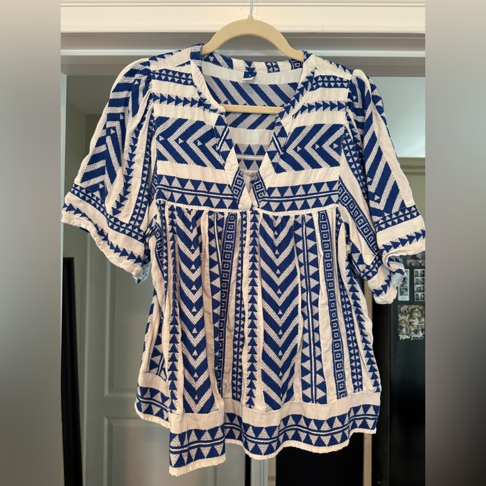 Old Navy Blue and White Blouse